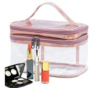 Rurunklee Trousse de Toilette Transparente - Grande Trousse de Maquillage Transparente | Trousse de Maquillage imperméable pour Filles, Trousse de Voyage pour Articles de Toilette, Poudre, Refer