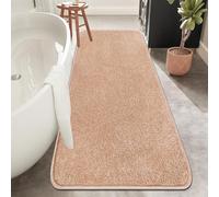 Rururug Grand tapis de bain antidérapant en microfibre absorbante pour salle de bain, 50 x 120 cm, beige