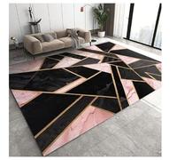 Rururug Tapis Grand intérieur Salon Tapis Tapis Design Moderne Moquette Tapis de Antidérapant Tapis de Décoration Modernes Geometrisches Patchwork in Rosa 130 x 190 cm