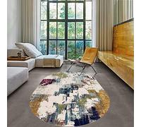 Rururug Tapis Ovale 120 x 200 cm Design Contemporain Salon Chambre Déco Salle à Manger Moquettes de Poils Courts,Couleur, Art, Aquarelle, Oval 120 x 200 cm