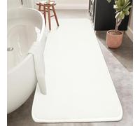 Rururug Tapis Salle de Bain, Tapis de Bain Blanc 50x120cm, Microfibre Tapis Absorbant Antidérapants Lavable en Machine