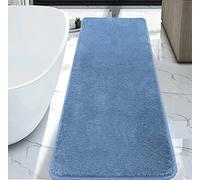 Rururug Tapis Salle de Bain, Tapis de Bain Bleu 50x120cm, Microfibre Tapis Absorbant Antidérapants Lavable en Machine
