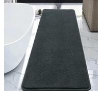 Rururug Tapis Salle de Bain, Tapis de Bain Gris 50x120cm, Microfibre Tapis Absorbant Antidérapants Lavable en Machine