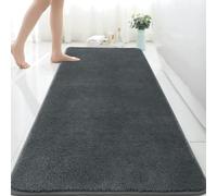 Rururug Tapis Salle de Bain, Tapis de Bain Gris 60x150cm, Microfibre Tapis Absorbant Antidérapants Lavable en Machine