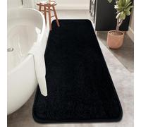 Rururug Tapis Salle de Bain, Tapis de Bain Noir 50x120cm, Microfibre Tapis Absorbant Antidérapants Lavable en Machine