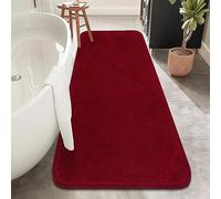 Rururug Tapis Salle de Bain, Tapis de Bain Rouge 50x120cm, Microfibre Tapis Absorbant Antidérapants Lavable en Machine