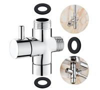 Rusee Soupape 3 Voies G1/2 en Laiton Massif - Adaptateur Inverseur pour Système de Douche - Valve de Dérivation Universelle - Chrome Poli