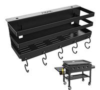 RUSFOL Panier de cuisson en acier inoxydable amélioré pour plaques de cuisson Blackstone de 71,1 cm/91,4 cm, avec une clé Allen, économiseur d'espace, sans trou de perçage et facile à installer