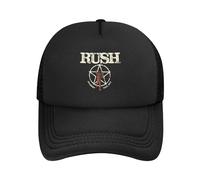 Rush-Adult Casquette de baseball en maille de couleur unie Rock Band 2112-Star Trucker Mesh Fitted Cap Merch réglable Snap-Back Dad Casquette de pêche pour homme Protection solaire Unisexe, Rush-26,