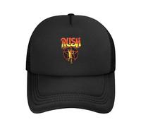 Rush-Adult Casquette de baseball en maille de couleur unie Rock Band 2112-Star Trucker Mesh Fitted Cap Merch réglable Snap-Back Dad Casquette de pêche pour homme Protection solaire Unisexe, Rush-4,