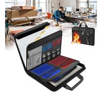 Rushclick Dossier Résistant au Feu avec Poignée, Organiseur de Documents A4 à 13 Compartiments avec Onglets Colorés, Grande Capacité pour Maison et Bureau (1PCS)