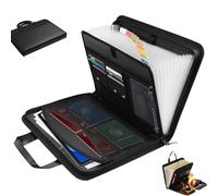 Rushclick File Folder, Large Capacity A4 Files Folders with Handle, Accordion File Organizer, Expanding Files Organizer, with Pockets and Colored Tabs Portable (1PC)