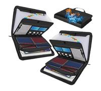 Rushclick File Folder, Large Capacity A4 Fireproof and Waterproof File Folder with Handle and Colorec Tabs (2 Pcs)