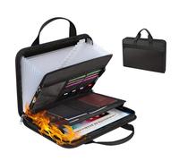 Rushclick File Folder, Large Capacity A4 Fireproof Expanding File Folders with Handle, File Folder Organizer, Fireproof and Waterproof File with Colored Tabs