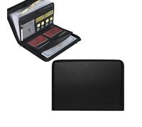 Rushclick File Folder, Large Capacity A4 Fireproof File Folder with Handle, fireproof file folder, with 26 Pocket, Detachable and Portable (Without handle)