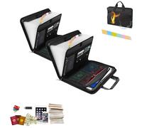 Rushclick File Folder,Large Capacity A4 Fireproof Folder with Handles And Colored Labels, Multiple Compartments, Waterproof And Fireproof,Suitable for Office Students Home (2)