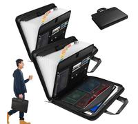 Rushclick File Folder,Rushclick Expanding File Folder,13-Pocket Expanding A4 Folders with Handle, Waterproof Large Capacity Document Organizer with Colored Tabs (2PCS)