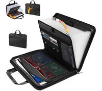 Rushclick File Folder, Rushclick Expanding File Folder, Fireproof Waterproof Accordion File Organizer with Handle, 13 Pockets Expanding Document Holder Large Capacity A4 (1PCS)