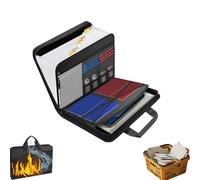 Rushclick File Folder,Rushclick Expanding File Folder,Large Capacity A4 Fireproof and Water-Resistant File with Handle,Secure Zipper and Color Label Design Can Protect and Identify the Data (1pcs)
