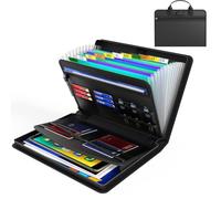 Rushclick File Folder - Rushclick Expanding File Folder, Large Capacity A4 Fireproof with Handle (1Pcs)