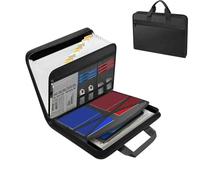 Rushclick File Folder, Rushclick File Folder Organizer, Large Capacity A4 Fireproof and Waterproof File Folders with Handle with Secure Zipper Closure for A4/Letter Documents (1Pc)