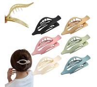 Rushclick Hair Clip,Shopellox Hair Clips, 6PCS French Hair Clip for Half up Half Down, 2025 New Anti-Slip Strong Hold Large Claw Clips,Casual Versatile Solid Colour Flat Matte Barrettes for Women (6F)