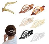 Rushclick Hair Clip,Shopellox Hair Clips, 6PCS French Hair Clip for Half up Half Down, 2025 New Anti-Slip Strong Hold Large Claw Clips,Casual Versatile Solid Colour Flat Matte Barrettes for Women (6B)