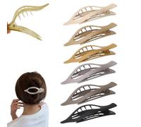 Rushclick Hair Clip,Shopellox Hair Clips, 6PCS French Hair Clip for Half up Half Down, 2025 New Anti-Slip Strong Hold Large Claw Clips,Casual Versatile Solid Colour Flat Matte Barrettes for Women (6H)