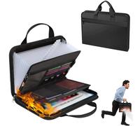 Rushclick Large Capacity A4 Fireproof File Folder with Handle - 12 Layer Fireproof File Organizer Use Military-Grade Silicone Fiberglass Withstands temperatures up to 2200°F
