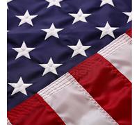 Rushmore Rose USA Grand drapeau américain 20,3 x 30,5 cm, certifié FMAA, fabriqué aux États-Unis, extérieur robuste, étoiles brodées, rayures cousues, nylon, rouge et bleu, 20,3 x 30,5 cm