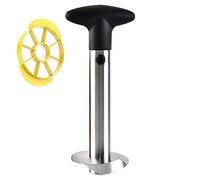 Rusisi Éplucheur d'ananas coloré en acier inoxydable, tout en un - Outil pour retirer les tiges d'ananas avec lames tranchantes - Coupe-légumes pour les fruits en dés - Facile à nettoyer - Noir