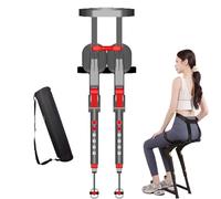 Rusopobe Chaise Portable Pliable et Invisible avec Assise et jambières - Tabouret exosquelette réglable pour l'extérieur, capacité de Charge 150 kg(Red)