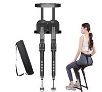 Rusopobe Chaise Portable Pliable et Invisible avec Assise et jambières - Tabouret exosquelette réglable pour l'extérieur, capacité de Charge 150 kg(Black)