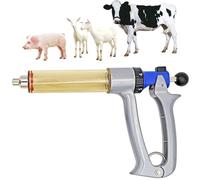 Rusopobe Seringue Continue pour bétail 25 ml/50 ML, seringue d'injection en Acier Inoxydable Pistolet de Vaccination réglable pour porcs, Poulets, Moutons, Vaches(25ml)