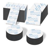 Rusoz Adhésif Double Face Extra Fort, 60 Pastilles Adhésives Puissantes & Sans Résidu, 3 Formes (Rondes, Carrées, Rectangles) Pour Porte Photos, Plaques d'Immatriculation, Décoration Maison & Voiture