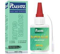 Rusoz Colle Metal Extra Forte, 50g Colle pour Métaux Séchage Rapide & Transparente, Haute Adhérence Super Glue pour Acier Inoxydable, Alliage D'aluminium