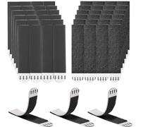 Rusoz Languette Accroche Tableau Sans Percer, 24 Paires (48 Bandes) Autocollant Paires Fixer Sans Percer Noir 20mm x 70mm Accroche Tableau Adhesif Puissant pour Accrocher des Photos etc