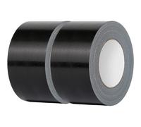 Rusoz Lot de 2 Rouleaux de Gaffer Noir De Réparation 50mm x 20m Ruban Adhésif Toilé Extra Fort Duct Tape Large d'étanchéité Imperméable en Tissu Coloré Pour Réparer, Consolider, Colmater, Connecter