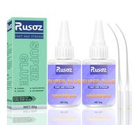 Rusoz Super Colle Extra Forte, 100g Colle Instantanée Résistante à l'Eau & Chaleur, Cyanoacrylate Adhésif Puissant & Séchage Rapide pour Réparation de Matériaux Divers