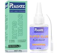 Rusoz Super Colle Extra Forte, 50g Colle Instantanée Résistante à l'Eau & Chaleur, Cyanoacrylate Adhésif Puissant & Séchage Rapide pour Réparation de Matériaux Divers