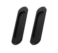 Ruspela 2pcs poignées de porte coulissante ovales auto-adhésives rectangulaires encastrées en alliage d'aluminium 150mm/6" Poignée libre avec autocollants de montage pour porte de grange, fenêtres et