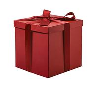 RUSPEPA Boîte-Cadeau D'Anniversaire Moyenne Avec Couvercles, Ruban Et Papier De Soie, Boîte-Cadeau Pliable - 1 Pièces, 23 X 23 X 23 Cm, Rouge