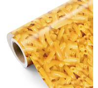 RUSPEPA Papier d'emballage macaronis fromage drôle et bizarre - Mini rouleau - 43,2 cm x 5 m - Design original macaronis fromage pour adolescents et adultes, anniversaire, cadeaux blagues