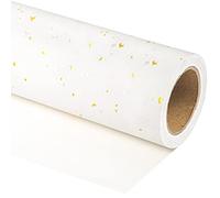 RUSPEPA Rouleau de Papier Cadeau Ivoire - Mini Rouleau - 43,2 cm x 5 m - Design Or Ivoire au Toucher Soyeux Parfait pour Anniversaire, Mariage, Baby Shower