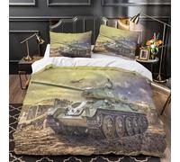 Russe T34 Char 3D Imprimé Militaire Housse De Couette Housses De Couettes Pour Adultes Et Enfants Parure De Lit Avec Taies E Avec Fermeture À Glissière Microfibr 3 Pièces Super King（260x220cm）