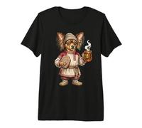 Russe Toy Terrier avec bouillotte et thé T-Shirt Haut de Gamme