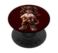 Russe Toy Terrier Russe Musical sur Balalaïka PopSockets PopGrip Adhésif