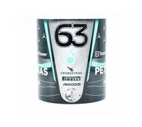 Russell #63 Mug 2025 - Fibre de carbone bleue flèche argentée - Saison des courses de Formule - George - Merc - Cars - One - Idée cadeau - Tasse à café et à thé - 300 ml - Merch - Souvenir - Décor -