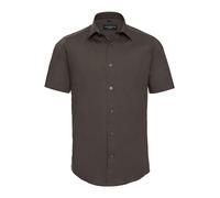Russell 947M Hommes Coton Manches Courtes Entretien Facile Chemise Cintrée