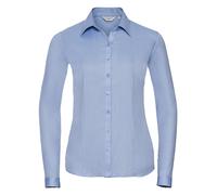 Russell 962F Femmes Bleu ou Blanc Manches Longues à Chevrons Chemisier